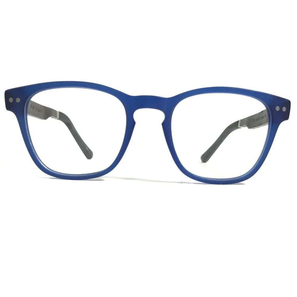 Proof Foster Eyeglasses Frames The World Awaits Brown Blue w/ Clip On Lenses